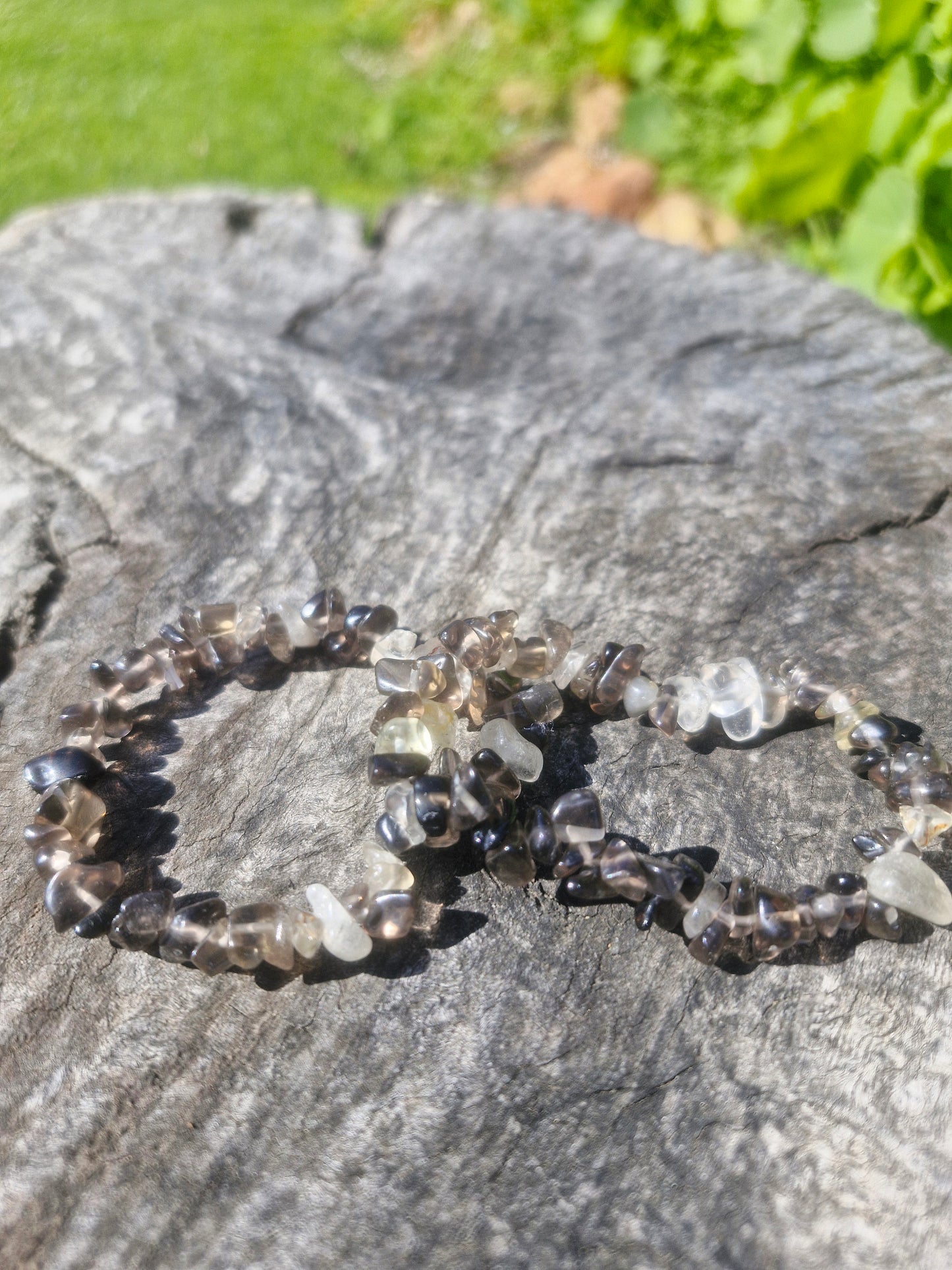 Smoky Quartz Crystal Chip Bracelet