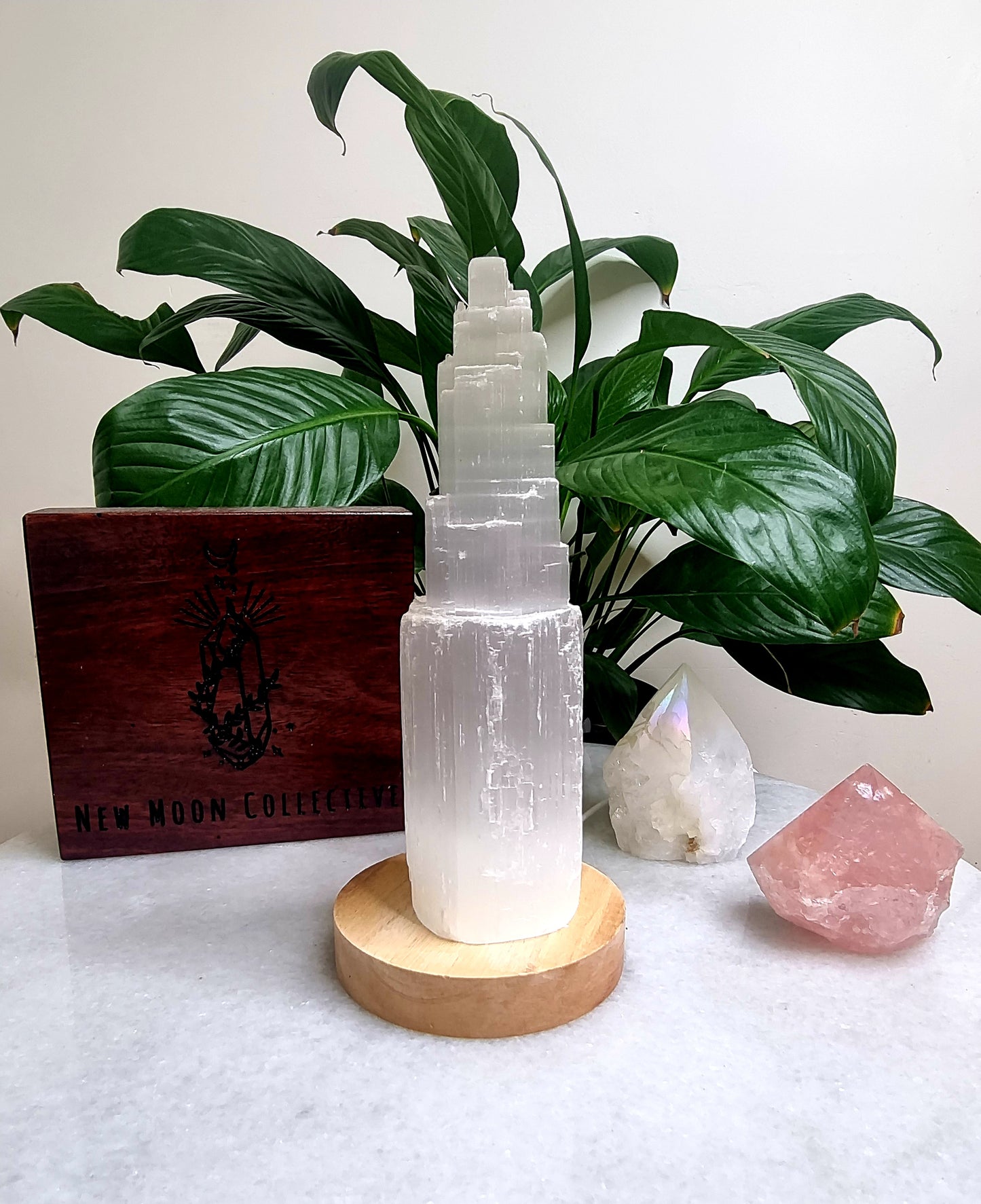Medium Selenite Tower Crystal Lamp