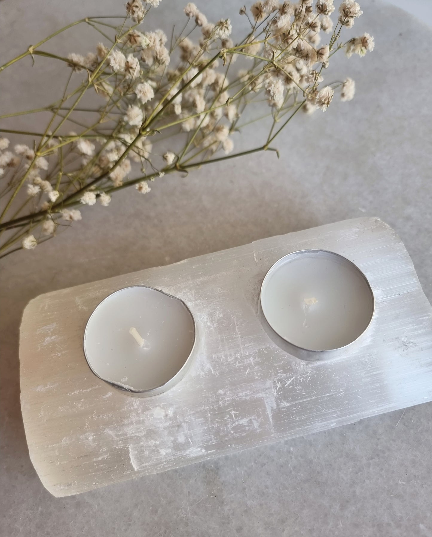 Selenite Tea light Candle