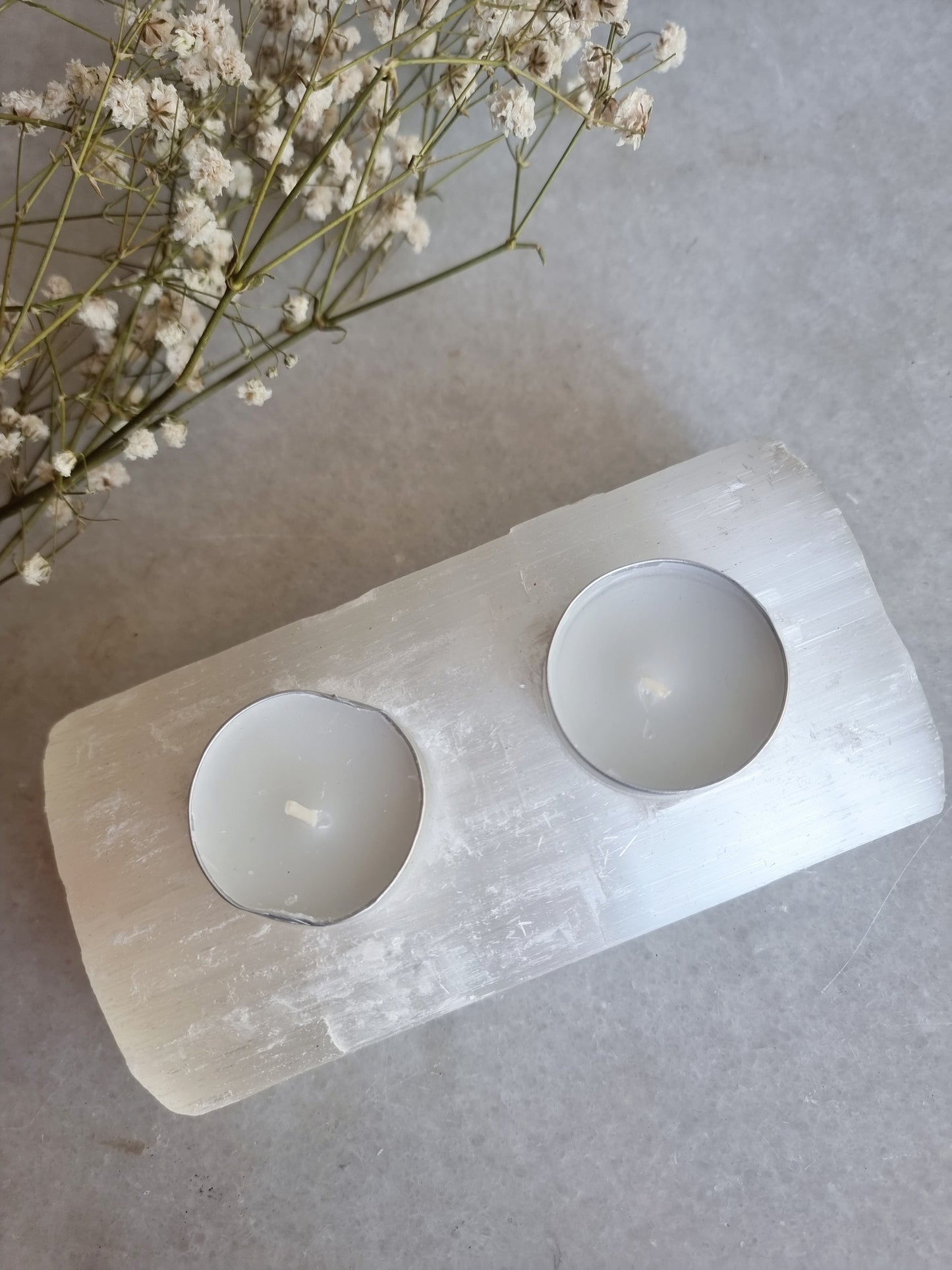 Selenite Tea light Candle