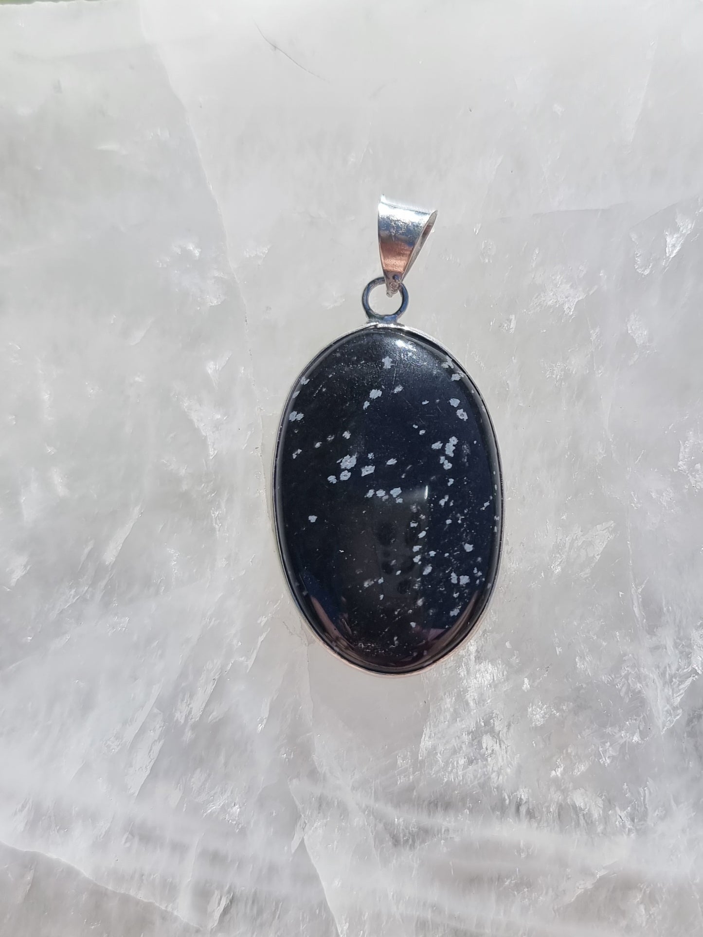 Snowflake Obsidian Pendant