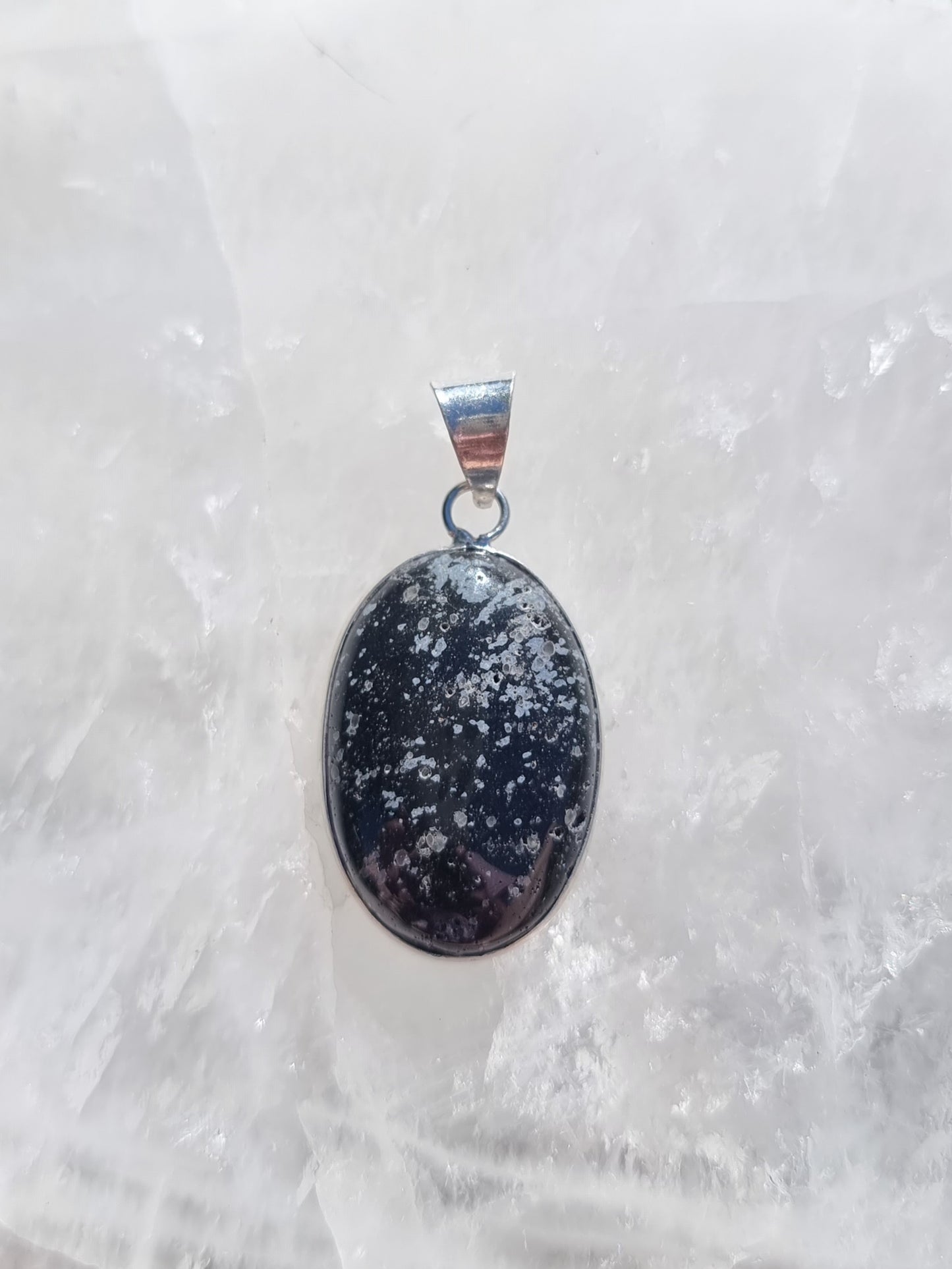 Snowflake Obsidian Pendant