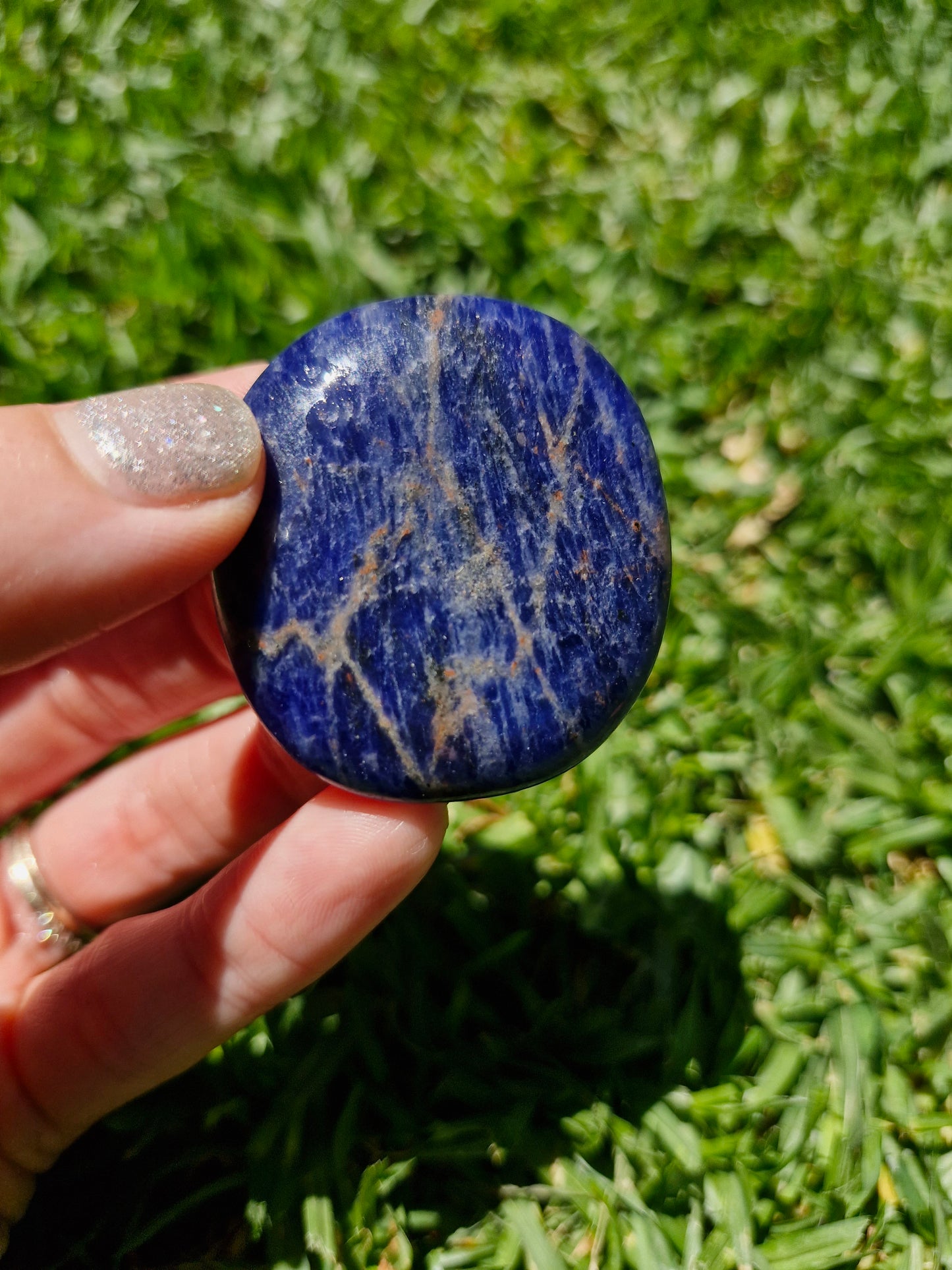 Sodalite Flat Palm Stone