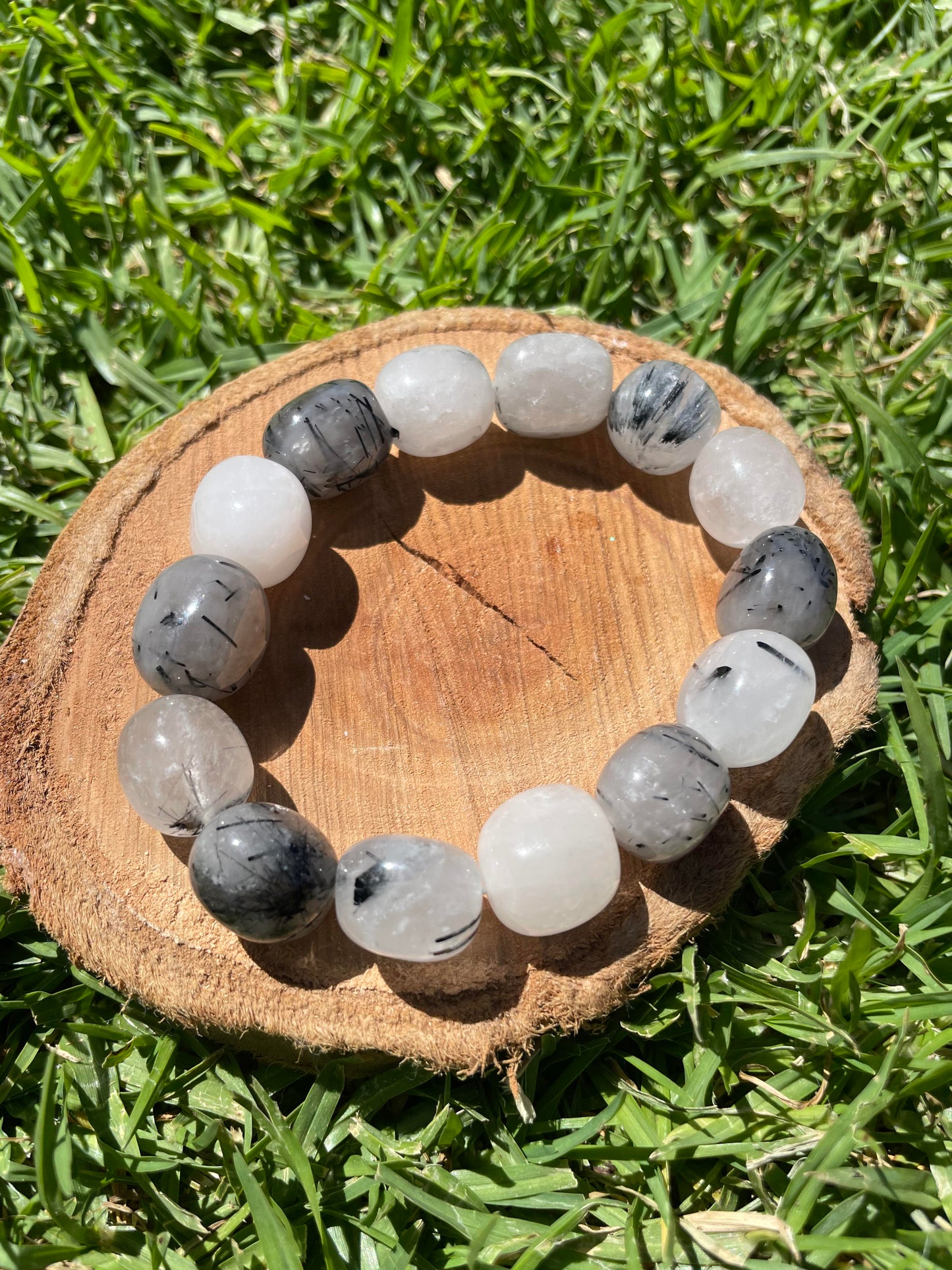 Tourmalated Quartz Bracelet- Chunky