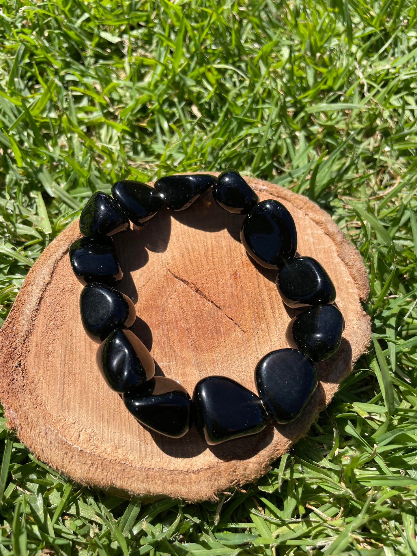 Chunky Black Obsidian Bracelet