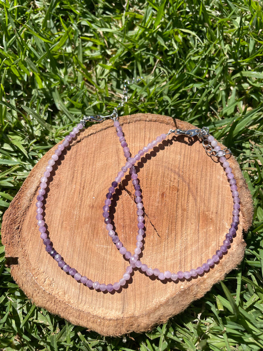 Lilac Lepidolite Bracelet- Faceted