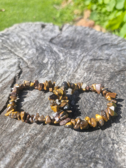 Tigers Eye Crystal Chip Bracelet