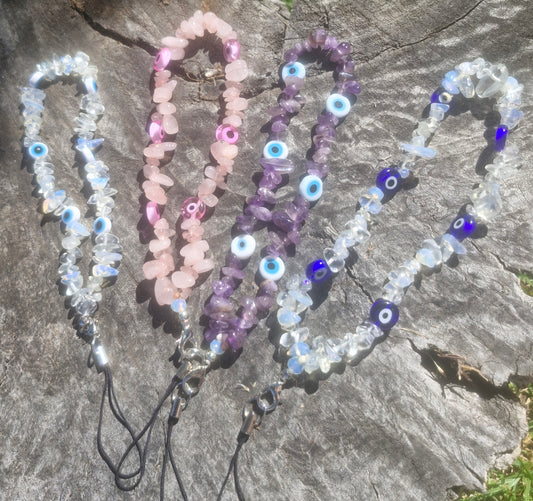 Evil Eye Crystal Phone straps