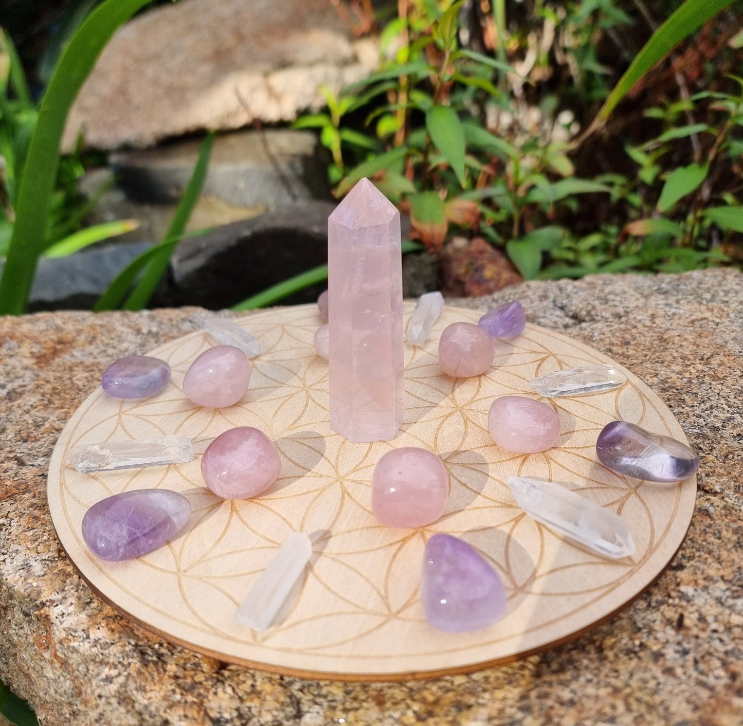 Love + Healing + Peace Crystal Grid