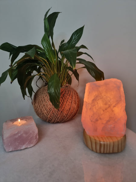Rose Quartz Rough Crystal Lamp